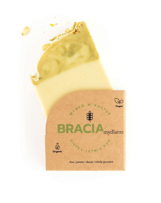 Solid Soap with Jasmine and Acacia for Wrinkles and Acne Warm Summer Night Bracia Mydlarze