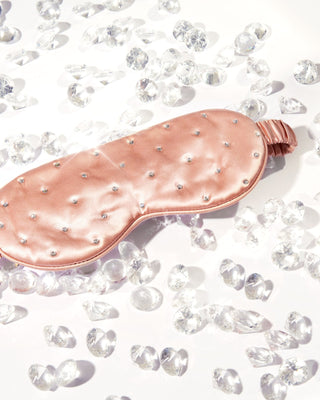 Silk Eye Mask for Sleep Adorned with Crystals – Rose Gold Crystallove - 3