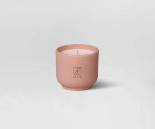 Mys peppermints scented soy candle in a ceramic pot