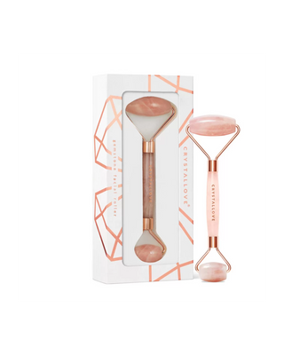 Rose Quartz Roller Facial Massager Stone of Love Crystallove - 1