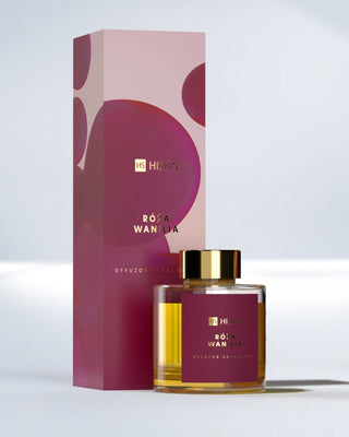 Reed Diffuser with Rose and Vanilla Scent in Glass Bottle with Natural Rattan Sticks HiSkin