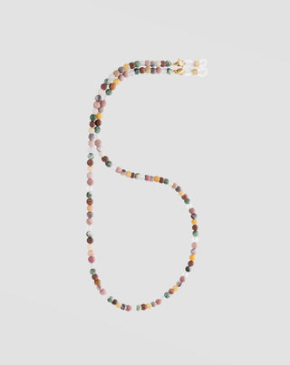 Eyeglass chain with natural stones agate, maifan, jasper, jade and aventurine Mys_1 - 1