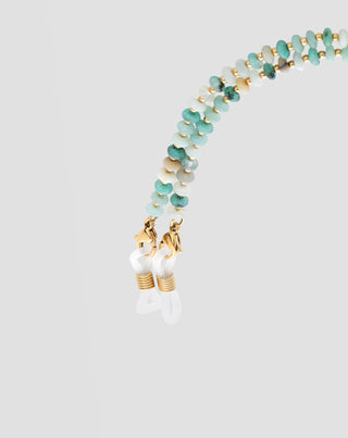Eyeglass chain with natural stones African turquoise and amazonite Mys