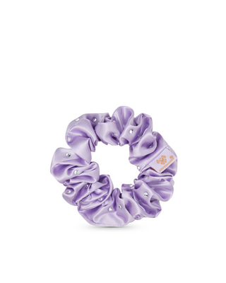 Crystal-Infused Silk Hair Tie – Lilac Crystallove