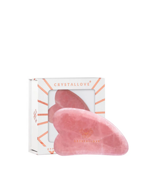 Facial Gua Sha Massage Stone with Pink Quartz Stone of Love Crystallove - 1