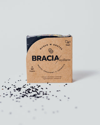 Cleansing and Antibacterial Charcoal Coconut Solid Soap with Licorice Bracia Mydlarze - 2