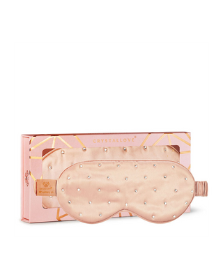 Silk Eye Mask for Sleep Adorned with Crystals – Rose Gold Crystallove - 1