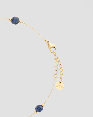 Gold plated stainless steel ankle bracelet with lapis lazuli Mys_2 - 3