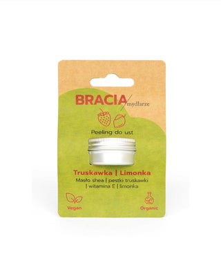Strawberry and Lime Lip Scrub with Vitamin E, Moisturising and Smoothing Bracia Mydlarze - 3