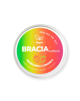 Strawberry and Lime Lip Scrub with Vitamin E, Moisturising and Smoothing Bracia Mydlarze - 1