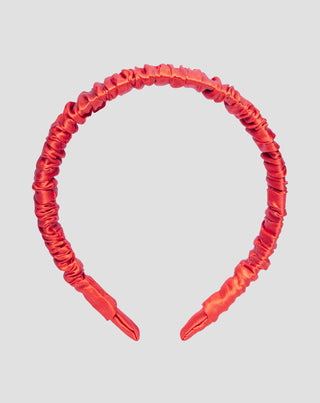 Silk hairband in 100% natural silk red Twisty - 1