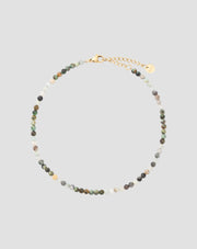 Gold-plated stainless steel ankle bracelet with African turquoise and amazonite Mys_4