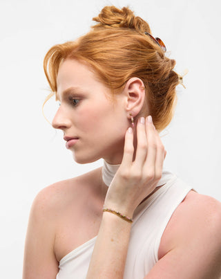 Gold-plated stainless steel bracelet with pink and lemon jade Mys_1 - 2