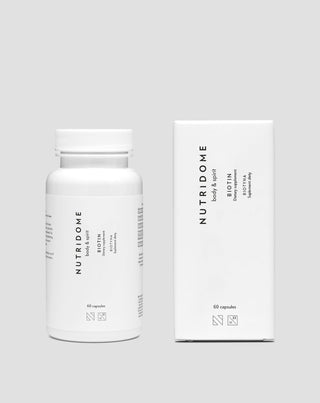 Biotin capsules 2500 mcg vitamin H for hair, skin and nails Nutridome 60 pcs. - 2