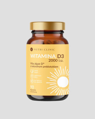 Nutri Clinic natural vitamin D3 from algae with natural prebiotic and turmeric 90 capsules - 1