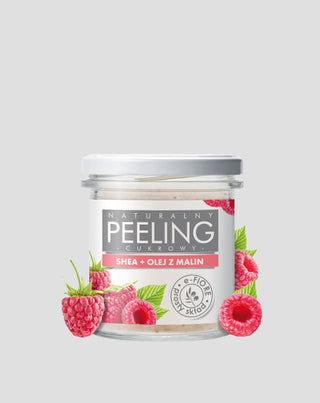 Natural raspberry sugar scrub with shea butter for dull skin E-Fiore - 1