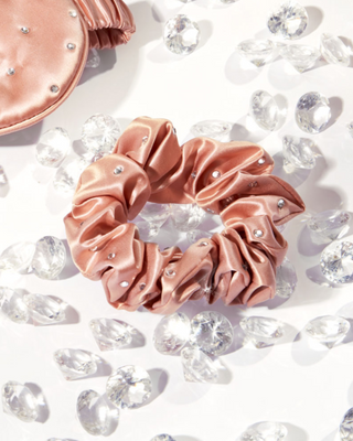 Crystal-Infused Silk Hair Tie – Rose Gold Crystallove - 2