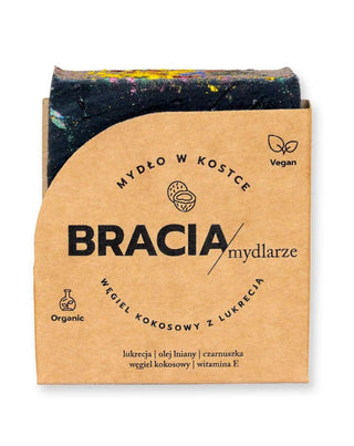 Cleansing and Antibacterial Charcoal Coconut Solid Soap with Licorice Bracia Mydlarze - 1