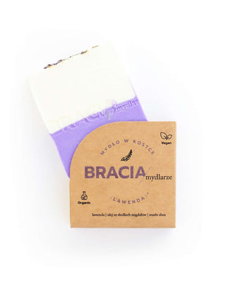 Soothing and Moisturising Lavender Solid Soap with Rice Oil and Shea Butter Bracia Mydlarze - 4