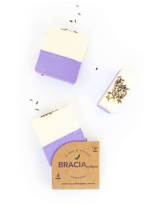 Soothing and Moisturising Lavender Solid Soap with Rice Oil and Shea Butter Bracia Mydlarze - 3