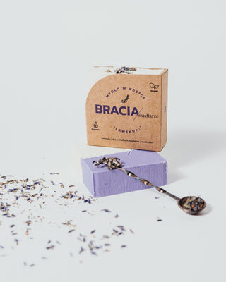 Soothing and Moisturising Lavender Solid Soap with Rice Oil and Shea Butter Bracia Mydlarze - 2