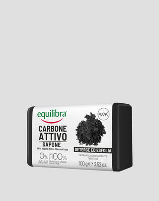 Equilibra activated charcoal cleansing soap from coconut shell - 1