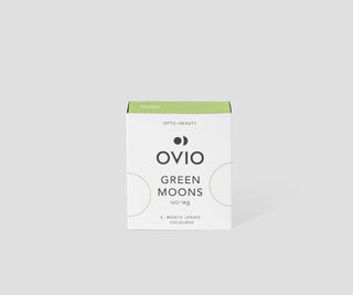 Green zero power monthly coloured contact lenses with silver stripes Green Moons No. 3 Ovio - 1