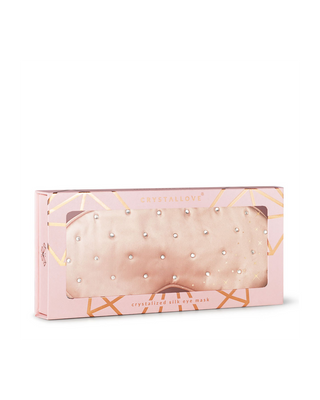 Silk Eye Mask for Sleep Adorned with Crystals – Rose Gold Crystallove - 4