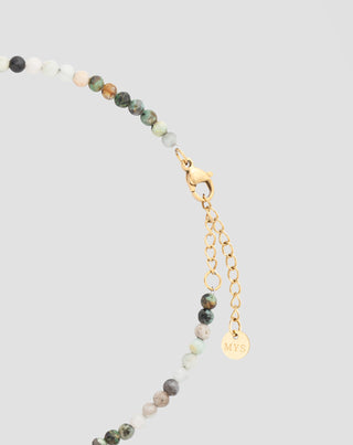Gold-plated stainless steel ankle bracelet with African turquoise and amazonite Mys_3 - 4