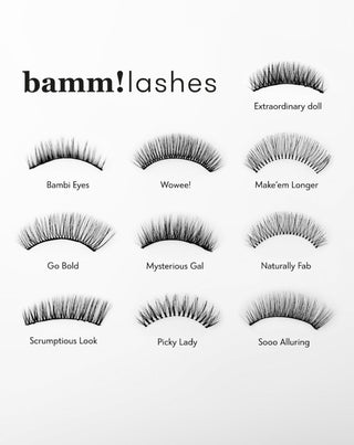 Bamm!Lashes Mysterious Gal 2D false strip eyelashes for repeated use - 3