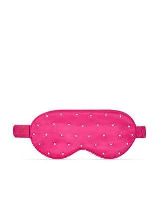 Silk Eye Mask for Sleep Adorned with Crystals – Hot Pink Crystallove - 2