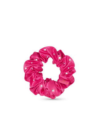 Crystal-Infused Silk Hair Tie – Hot Pink Crystallove - 3