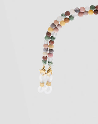 Eyeglass chain with natural stones agate, maifan, jasper, jade and aventurine Mys_2 - 4