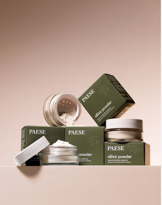 Transparent loose olive powder with moisturizing complex by Paese - 5