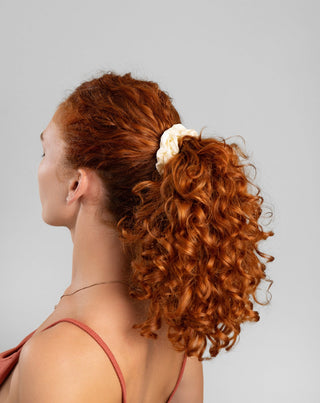 Set of 100% natural silk hair elastics - green, cream, black Twisty 3 pcs. - 2