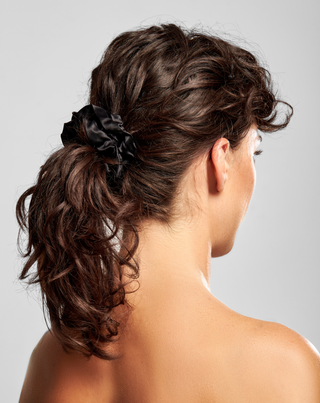 Set of black silk hair elastics from 100% natural silk Twisty 3 pcs. - 2