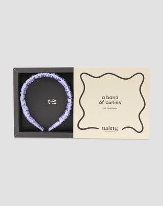 Silk hairband in 100% natural silk lilac Twisty - 3