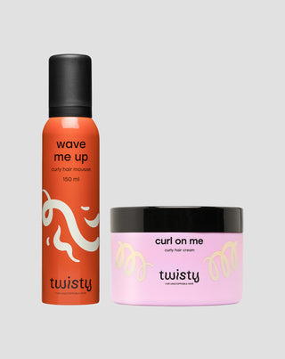 Twisty Curl Foam + Curl Cream Set – For Curl Definition and Styling of Curly and Wavy Hair - 1