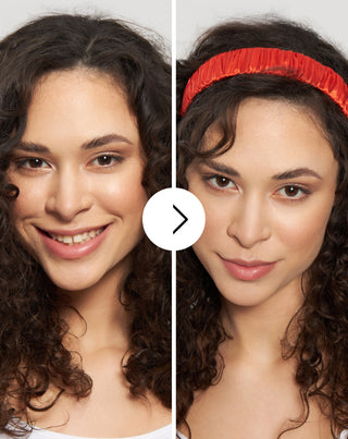 Silk hairband in 100% natural silk red Twisty - 3