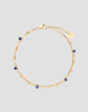 Gold-plated stainless steel bracelet with lapis lazuli Mys_3