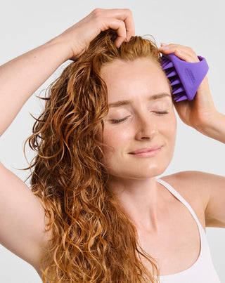 Silicone massager set + enzymatic scrub for cleansing and stimulating scalp microcirculation — Twisty - 3